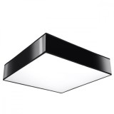 Lampă De Tavan Horus Negru Pvc 3 Becuri Pătrate Minimalistă De Interior