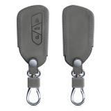 Husa Cheie Auto pentru VW - 3 Butoane, Piele nabuc, Gri, 53257.01, Kwmobile