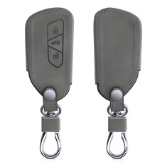 Husa Cheie Auto pentru VW - 3 Butoane, Piele nabuc, Gri, 53257.01
