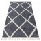 Covor Berber Cross B5950 gri si alb Franjuri shaggy pletos, 70x200 cm