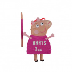 Pinata personalizata model Peppa Pig, 45 cm, roz/portocaliu