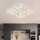 Lustra LED cu telecomanda FELIX 107W, 5 Patrate, lumina Rece/Calda/Neutra, Dimabila, Alb ModernLight Concept