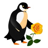 Cumpara ieftin Sticker decorativ, Pinguin, Negru, 67 cm, 8252ST