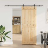 vidaXL Ușă glisantă NARVIK Natural și Negru 80 x 210 cm (213,5 cm) 3445294