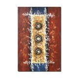 Tablou abstract pictat manual living, birou, Compozitie abstracta 4, 90x60cm ulei pe panza efect 3D, gata de expus pe perete
