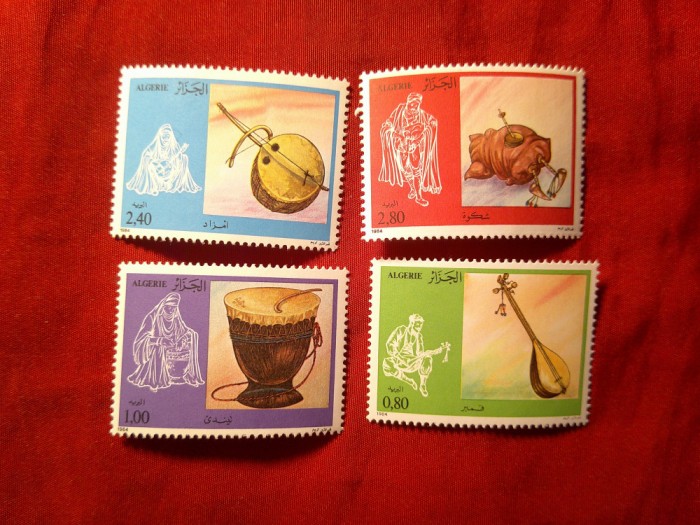 Serie Algeria 1984 - Instrumente Muzicale , 4 valori