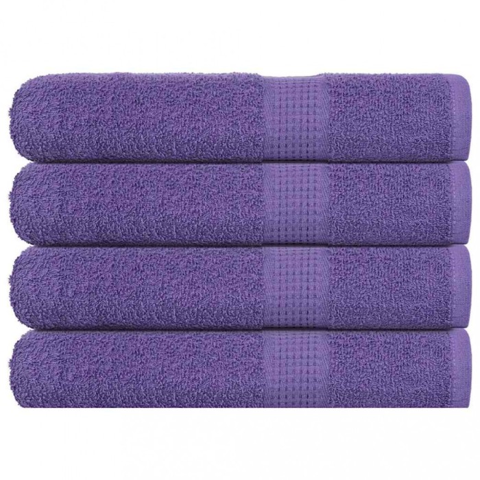 vidaXL Prosoape 4 buc Violet 100x200 cm 360 g/m&sup2; 100% bumbac 136891