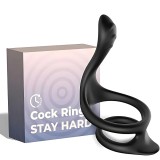 Inel Dublu pentru Penis si Anal, Silicon Medical, Fara BPA, Rezistent la Apa, Imbunatateste Performanta Sexuala, Stimuleaza Punctul G, Ejaculare Intar