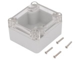 Carcasă universală KRADEX ABS 57x63x37 mm cu bucșă din alamă IP65 gri