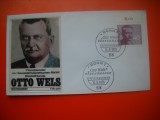 HOPCT PLIC S FDC NR 722 OTTO WELS -SOCIAL DEMOCRAT -BONN -1973 GERMANIA -NECIRCULAT