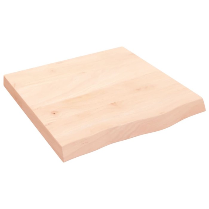 Blat de masa, 60x60x(2-6) cm, lemn masiv de stejar netratat