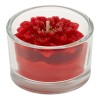Lum&acirc;nare Crăciun, Floare 3D, Roșu, Glitter Auriu, Pahar Sticlă, 5x3.2cm, Oem