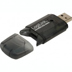 CARD READER extern LOGILINK interfata USB 2.0 citeste/scrie: SD MMC RS-MMC; plastic negru-transparent &amp;amp;quot;CR0007&amp;amp;quot; foto