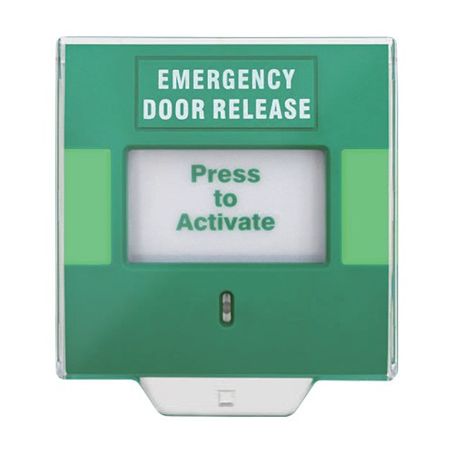 Buton aplicabil din plastic pentru iesire de urgenta, LED, buzzer (TEXT) CSB-802