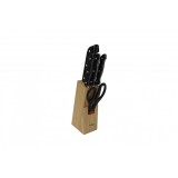 Set cutite 7 piese Floria ZLN1658, suport din lemn inclus, construite din otel inoxidabil