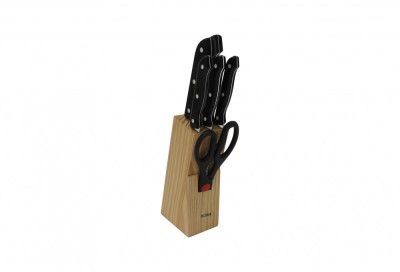 Set cutite 7 piese Floria ZLN1658, suport din lemn inclus, construite din otel inoxidabil foto