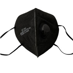 Masca Adulti, de Unica Folosinta, KN95, FFP2, 4 Straturi, cu Valva, Neagra