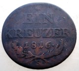7.169 AUSTRIA 1 EIN KREUZER 1816 S, Europa, Cupru (arama)