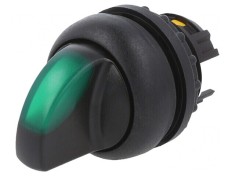 Comutator rotativ 22mm verde stabil 1 poziție