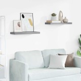 VidaXL Rafturi de perete suspendate, 2 buc., gri, 60x23,5x3,8 cm, MDF 323854