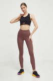 New Balance leggins de antrenament Sleek culoarea maro, neted