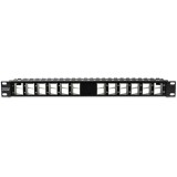 Patch Panel ecranat 24 porturi blank keystone inclinate 1U - TRENDnet TC-KP24SA