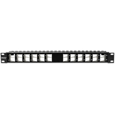 Patch Panel ecranat 24 porturi blank keystone inclinate 1U - TRENDnet TC-KP24SA foto