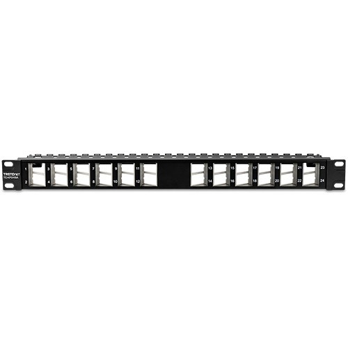 Patch Panel ecranat 24 porturi blank keystone inclinate 1U - TRENDnet TC-KP24SA