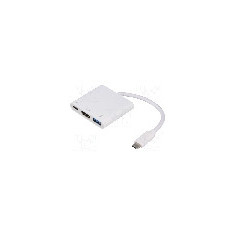 Cablu HDMI soclu, USB A soclu, USB C mufa, USB C Power Delivery, USB 3.0, USB 3.1, lungime 200mm, {{Culoare izola&#355;ie}}, QOLTEC - 50425