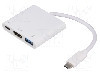 Cablu HDMI soclu, USB A soclu, USB C mufa, USB C Power Delivery, USB 3.0, USB 3.1, lungime 200mm, {{Culoare izola&amp;amp;#355;ie}}, QOLTEC - 50425 foto