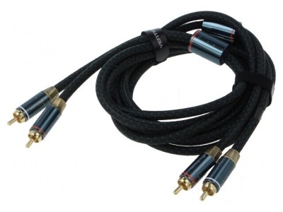 Cablu RCA mufă x2 5m - Aurit Negru foto