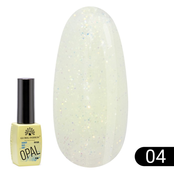 Bază pentru unghii Opal Rubber Base, Global Fashion 8 ml, 04