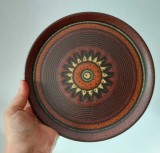 Farfurie decorativa ceramica gresie, KMK Manuell Kupfermuhler Keramik, 20cm diametru