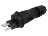 Conector Alimentare AC Mufă Tată 2P+PE 250V 16A Negru