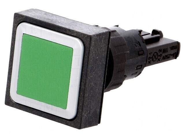 Comutator apăsare 16mm verde stabil