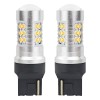 Set becuri auto cu LED CANBUS, 3030, 24SMD, compatibil T20, 7440, WY21W, Portocaliu, 12V 24V, destinat competitiilor auto sau off-road, Amio