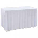 Cumpara ieftin Huse de masă elastice, 2 buc., alb, 183 x 76 x 74 cm, vidaXL