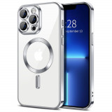Cumpara ieftin Husa pentru iPhone 13 Pro, Techsuit Luxury Crystal MagSafe, Silver
