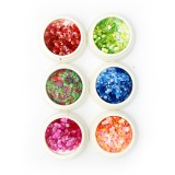 Paiete decorative pentru unghii, rotunde, set 6 culori