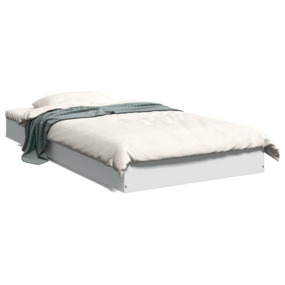 vidaXL Cadru de pat, alb, 90x190 cm, lemn prelucrat foto
