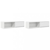 Cumpara ieftin Dulapuri TV 2 buc Alb 100x31x25,5 cm Lemn prelucrat