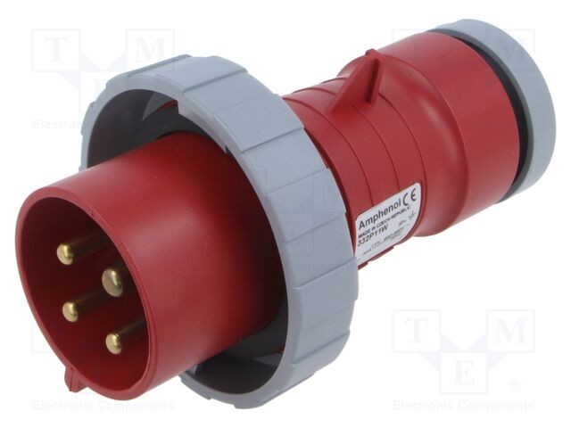 Conector AMPHENOL IP&amp;S 32A 460V mufă tată alimentare AC trifazate IP69K