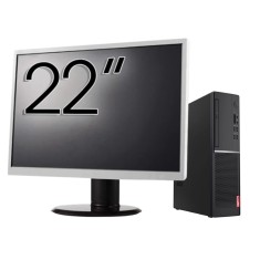 Pachet Calculator Second Hand LENOVO V520s SFF, Intel Core i3-7100 2.80GHz, 8GB DDR4, 256GB SSD, DVD-ROM + Monitor 22&amp;quot; NewTechnology Media