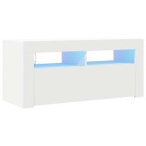Cumpara ieftin Comoda TV cu lumini LED, alb, 90x35x40 cm