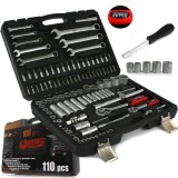 Trusa chei scule tubulare fixe combinate E torx capete surubelnita clichet 110 piese (M58221)