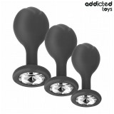 Addicted Toys-Set de 3 Pluguri Anale din Silicon cu Bijuterie