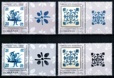 Romania 2010, LP 1869, Ceramica - Cahle si Azulejos, serii cu viniete dif, MNH! foto