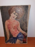 NUD PICTAT PE CARTON - 36 X 2230 CM - SEMNAT, Religie, Ulei, Altul