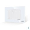 Intrerupator Simplu Cruce Mecanic 1M si 2 Taste False LUXION cu Rama din Sticla, Standard Italian, 3M SmartElectro IntelligentHouse