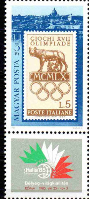 UNGARIA 1985, Expo Italia 85, Olimpiada, Arta, tb/tb, serie neuzata, MNH foto